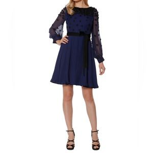 NWT Shani Georgette Appliqué Fit and Flare Cocktail Dress Women’s Size 6